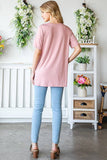 Short Sleeve Crisscross Neckline Shirt