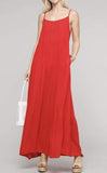 Red Button Detail Maxi