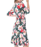 Hunter Green Floral Dress