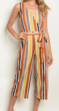 Striped Cropped Jumpsuit