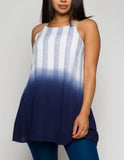 Blue white Ombre Tie dye Tank