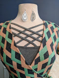 Geo print wrap dress
