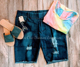 Denim Frayed Shorts