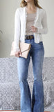 Bone Lace Trim Cardigan
