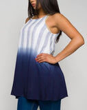 Blue white Ombre Tie dye Tank