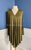 Button Up Long Sleeve Flowy Tunic