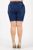 Denim Frayed Shorts
