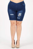 Denim Frayed Shorts