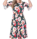 Hunter Green Floral Dress